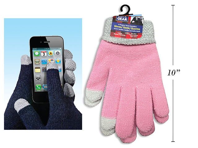 Ladies Buffalo Plaid 3 Finger Texting Touch Screen Magic Gloves