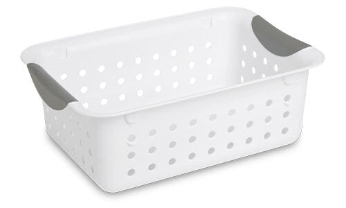 Carton of 12 White Basket With Titanium Inserts