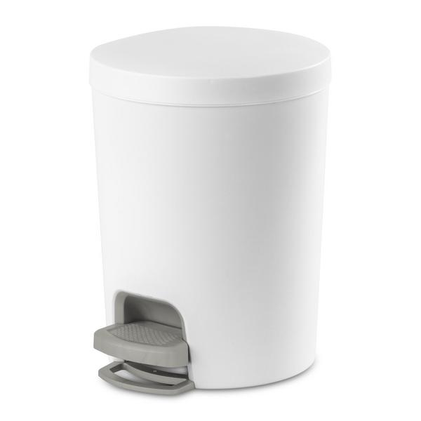 Carton of 2 1.6Gal/6.1L StepOn Wastebasket, White