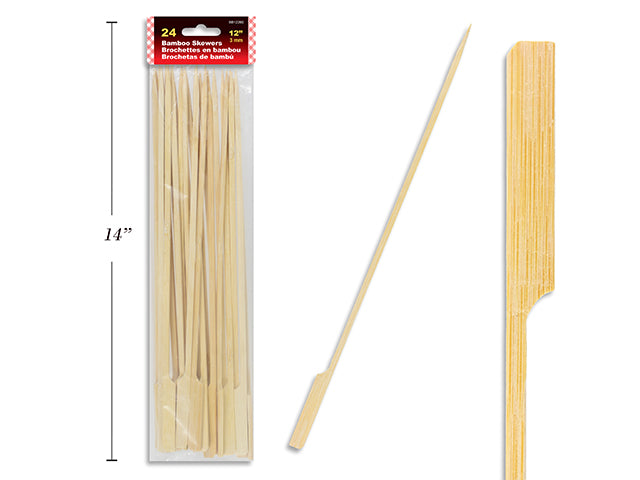 Carton of 24 Square Thick Bamboo Skewers 24 Pack