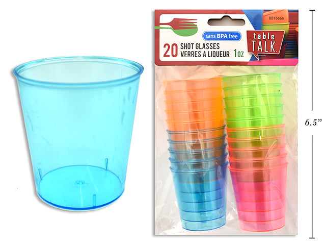 Carton of 24 Disposable Crystal Shot Glasses 20 Pack