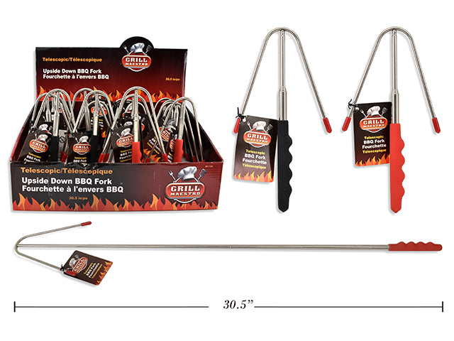 Carton of 24 Telescopic Upside Down Bbq Fork In Display