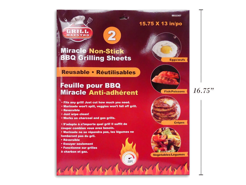 Carton of 12 Miracle Bbq Non Stick Reusable Grilling Sheets