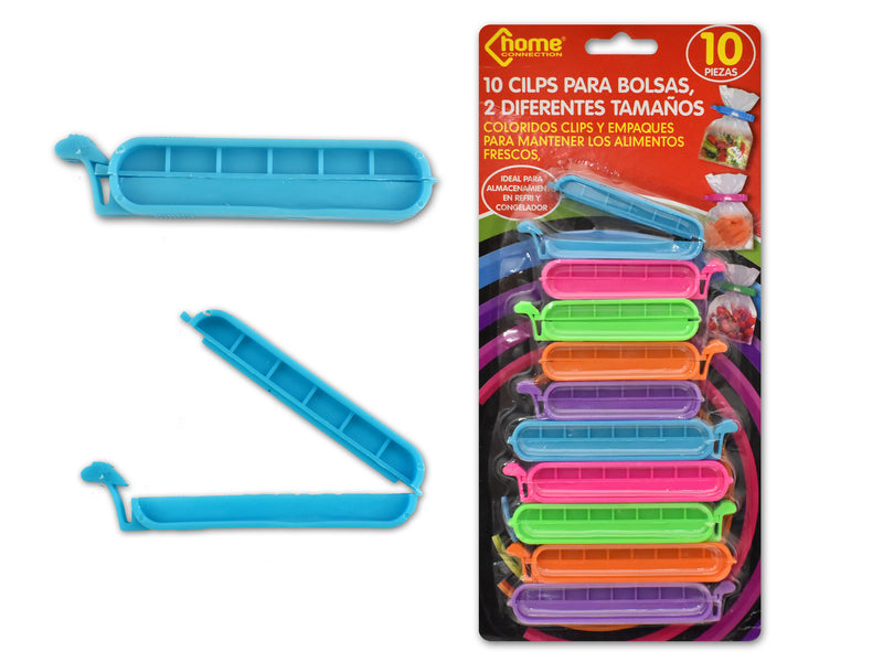 Carton of 24 Plastic Bag Clips Assorted Sizes