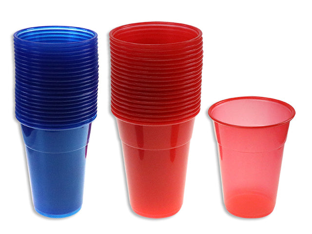 Carton of 24 Disposable Colored Plastic Cups