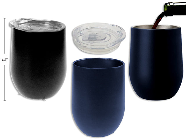 Carton of 12 Double Layer Wine Tumbler With Lid