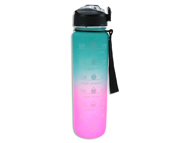 Carton of 24 32Oz Flip Top Sipper Gradient Colour Water Bottle W/Carrying Strap. Cht.