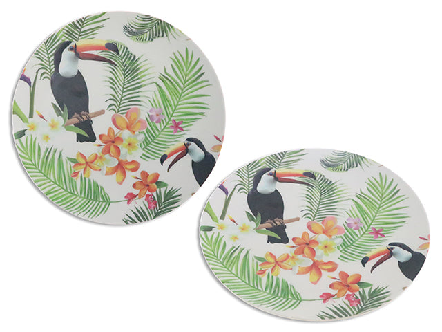 Carton of 12 7.88In(D) Bamboo Fiber Toucan Salad Plate.