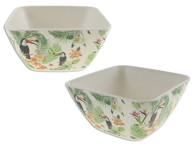 Carton of 12 5.5In(L) Bamboo Fiber Toucan Square Salad Bowl. 2.76In(H).