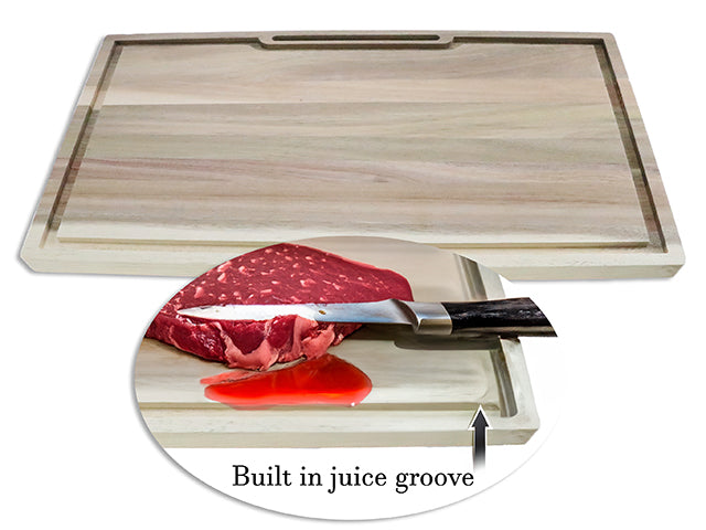 Carton of 12 Acacia Wooden Rectangular Cutting Board W/ Juice Groove.