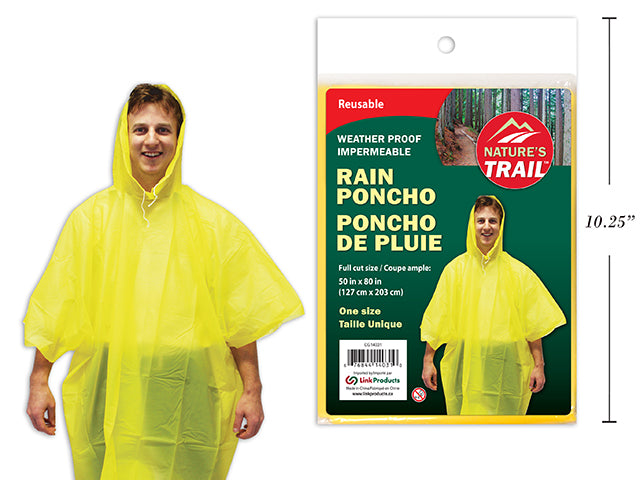 Carton of 36 Heavy Duty Peva Rain Poncho