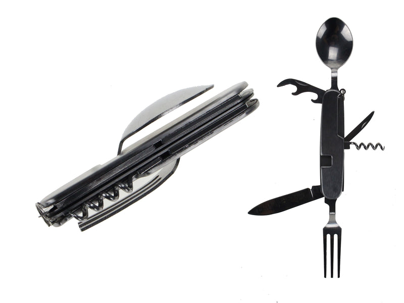 Carton of 12 Foldable Camping Fork Spoon And Knife Set