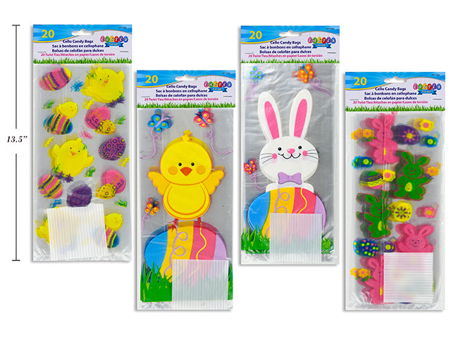 Carton of 24 Easter Cello Candy Bags