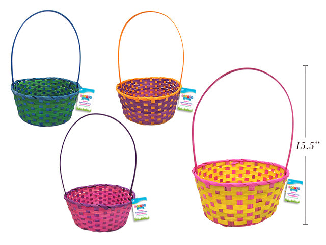 Carton of 36 Round Large Bamboo Easter Basket