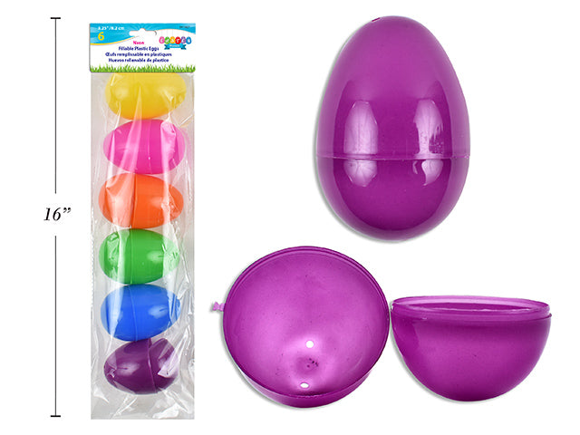 Carton of 24 Neon Easter Filler Eggs 6 Pack