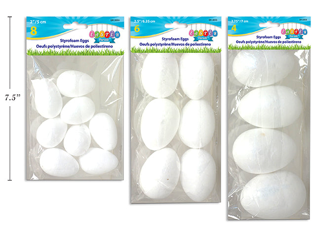 Carton of 24 Easter Styrofoam Egg Assortment