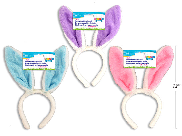 Carton of 24 Plush Bunny Ear Headband