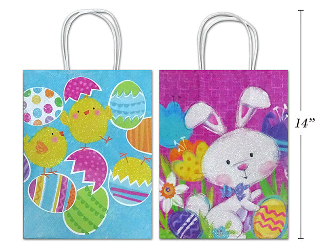 Carton of 24 Easter Matte Gift Bag With Glitter Medium