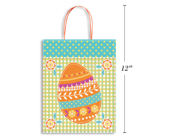 Carton of 24 Easter Kraft Gift Bag With Glitter Large