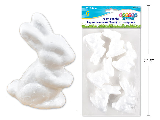 Carton of 24 Easter Craft Foam Bunnies