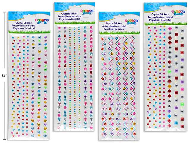 Carton of 24 Easter Spring Crystal Bling Stickers