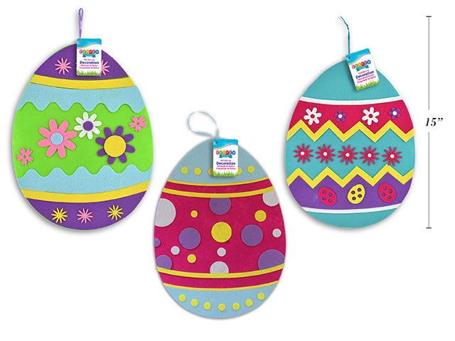 Carton of 24 Easter Felt Hanging 3D Egg Decoration