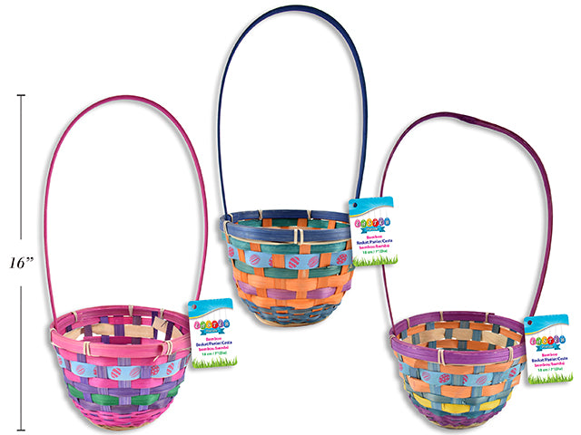 Carton of 24 Easter Printed Bamboo Basket