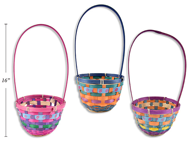 Carton of 24 Easter Printed Bamboo Basket