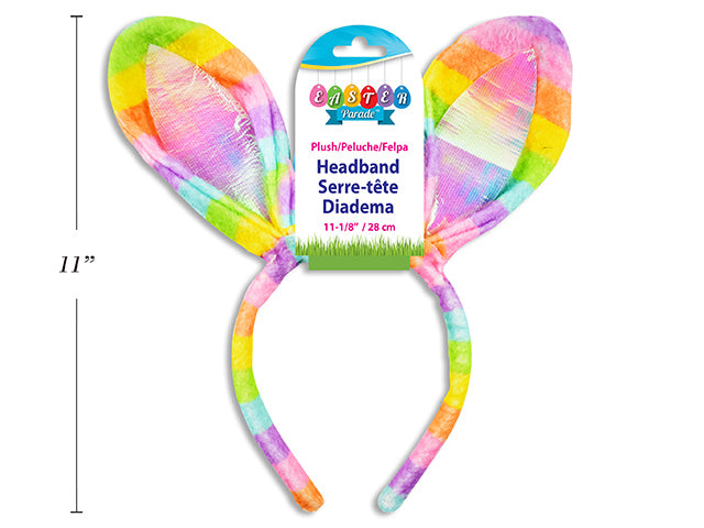 Carton of 24 Easter Rainbow Plush Bunny Ear Headband