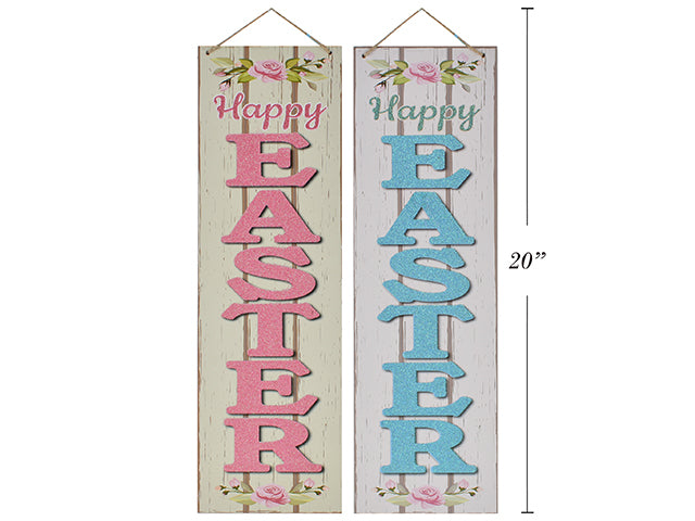 Carton of 24 Easter Glitter Plaque With Jute Hanger