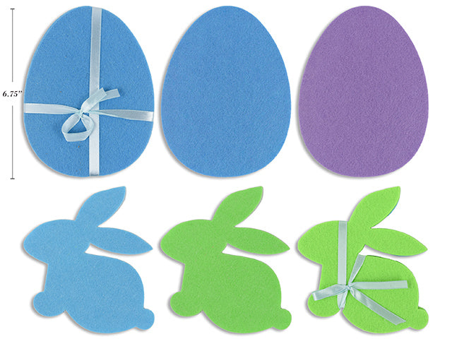 Carton of 24 Easter Die Cut Felt Bunny Or Egg