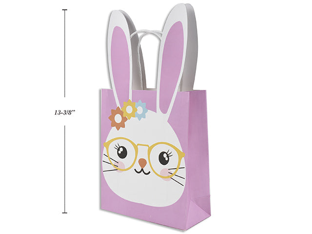 Carton of 24 Easter White Kraft Die-Cut Bunny Giftbag.