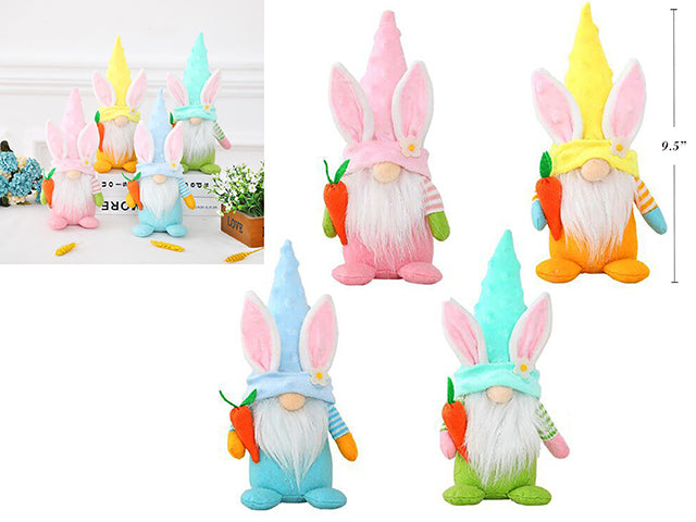 Carton of 12 Easter Plush Gnome Holding Carrot