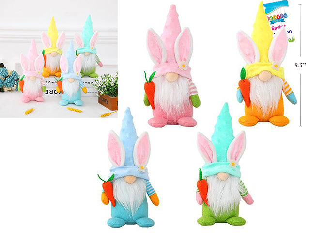 Carton of 12 Easter Plush Gnome Holding Carrot