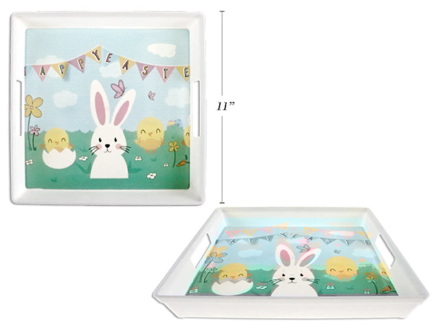 Carton of 24 Easter Printed Square Serving Tray