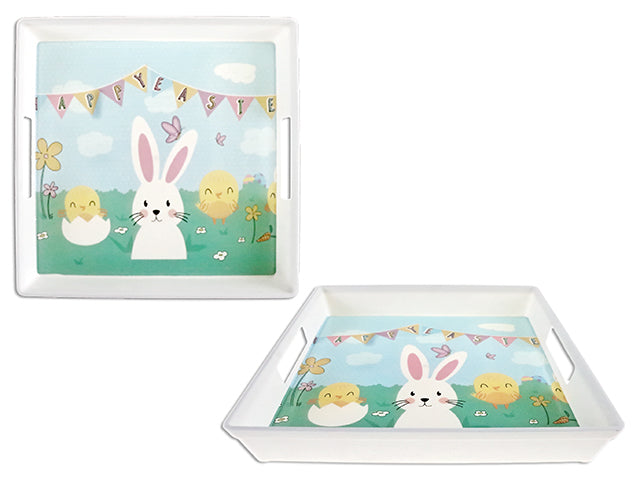 Carton of 24 Easter Printed Square Serving Tray