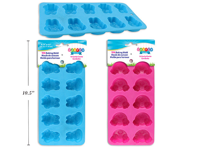 Carton of 24 8.75In X 4.5In 10-Cavity Easter Tpr Baking Mold. 2 Asst.Styles. H/C.