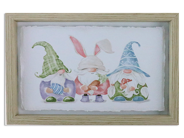 Carton of 6 Easter Gnome Parchment Paper Framed Decor.