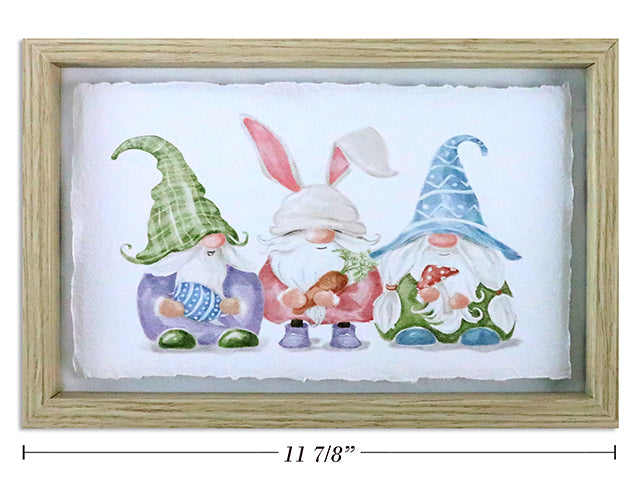 Carton of 6 Easter Gnome Parchment Paper Framed Decor.