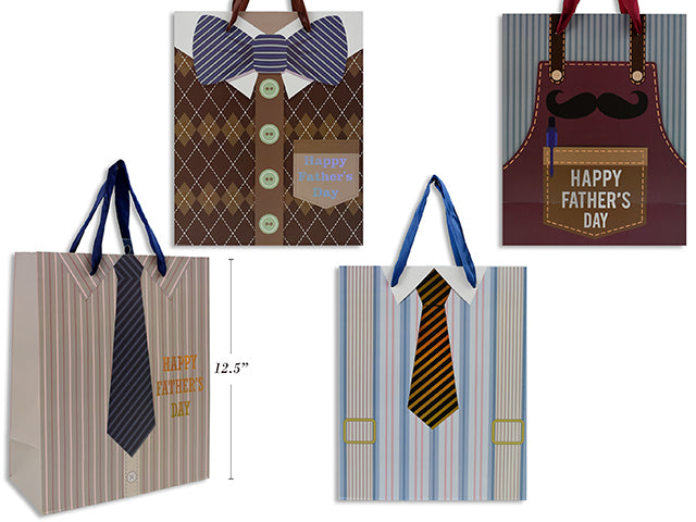 Carton of 12 Tuxedo Series Gift Bags Medium 26X32X12.5Cm 4 Asst 210 Gsm