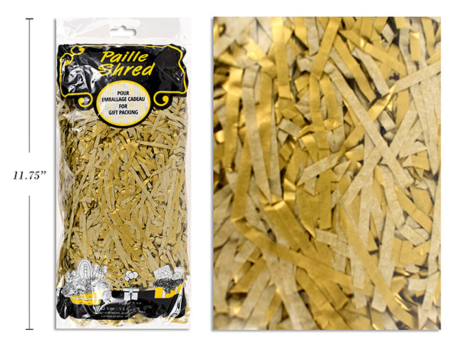 Carton of 12 Zig Zag Shred Paper Metallic Gold 42.5G