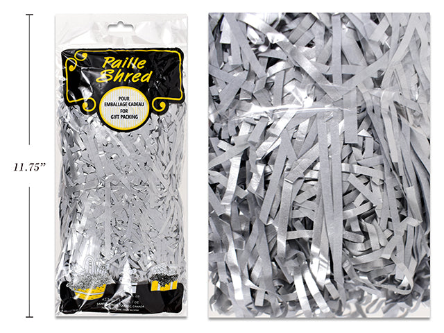 Carton of 12 Zig Zag Shred Paper Metallic Silver 42.5G