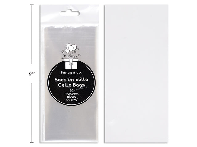 Carton of 24 30 Micron Clear Cello Bag 30 Pcs 3.5''X7.5''