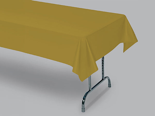 Carton of 6 Gold Plastic Table Cover 40"X100' With Core