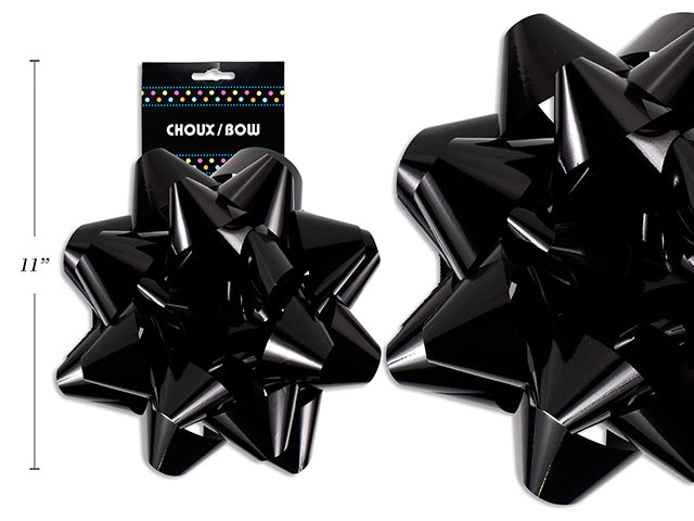 Carton of 6 10" Star Bow Metallic Black