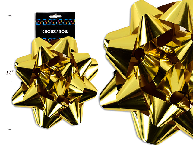 Carton of 6 10" Star Bow Metallic Gold