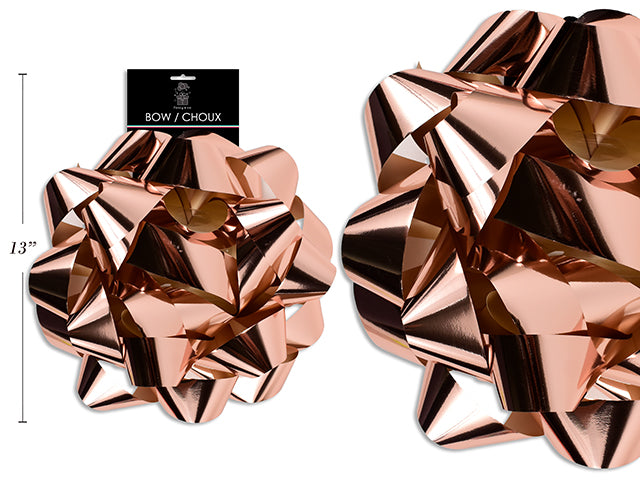 Carton of 6 12" Star Bow Metallic Rose Gold