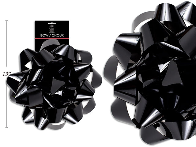 Carton of 6 12" Star Bow Metallic Black