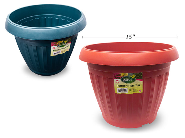 Carton of 12 Plastic Round Planter Large