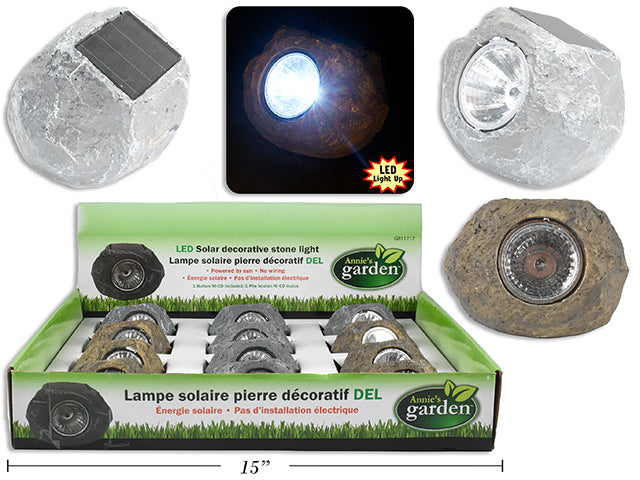 Carton of 24 Solar Led Garden Rock Light